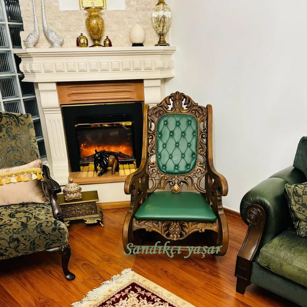 Handnade Rocking Chairs Handmade Wood Carving Rocking Chair: Walnut Finish - Etsy