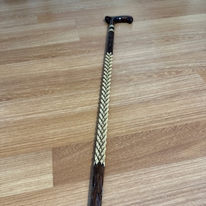 Engraved Walking Cane, Walnut Wood Walking Support Stick,Wooden cane for man, Hand Carved Walking Cane