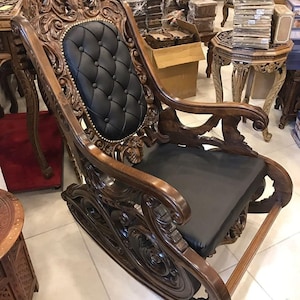 Rocking Chair. Handmade wood carving. Present for DAD or MOM.with gifts of your choice