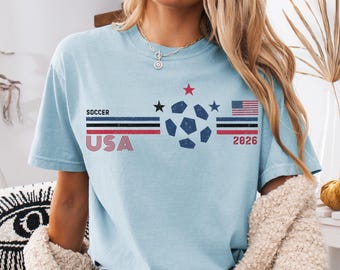 Comfort Colors® USA Soccer 2026 Shirt, Retro United States Soccer Tee, Ivory Game Day T-Shirt, Father's Day Gift for Soccer Fan