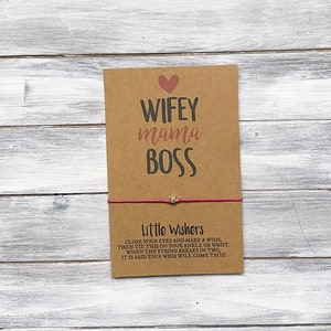 Mama Wunsch Armband - Wifey - Mama - Boss - glücklich Mütter Tageskarte - Geschenk für Mama - Muttertagsgeschenk - Mutter - Frau Geschenk - Mütter der Chef