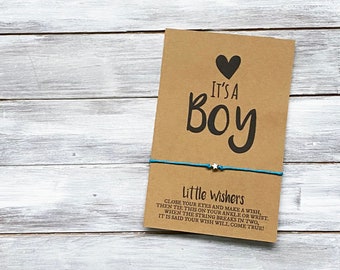 It's A Boy - Gender Reveal - Baby Shower Favor - Baby Shower Gift - Party Favor - Wish Bracelet - Mom To Be - Friendship Bracelet