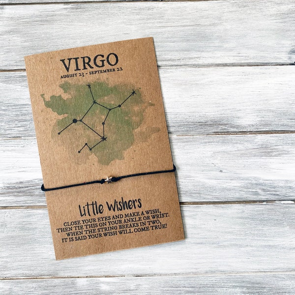 Virgo Wish Bracelet - Virgo Constellation - Birthday Gift - August Birthday - September Birthday - Astrology - Zodiac Sign - Birthday Wish