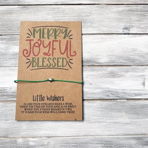 Weihnachtliches Wunscharmband - Merry Joyful Blessed - Weihnachtsgeschenk - Weihnachtsgeschenk - Frohe Weihnachten - Weihnachtsgeschenk