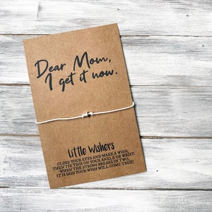 Braccialetto mom wish - Cara mamma, lo capisco ora - Regalo per mamma - Regalo per la festa della mamma - Biglietto per la festa della mamma - Madre e figlia - Fai un desiderio