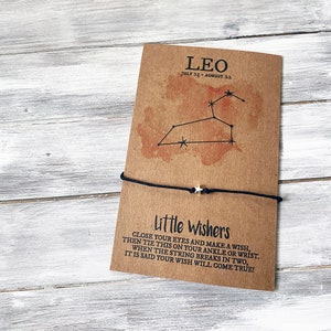 Leeuw Wens Armband - Leeuw Sterrenbeeld - Verjaardagscadeau - Augustus Verjaardag - Juli Verjaardag - Astrologie - Sterrenbeeld - Verjaardagswens