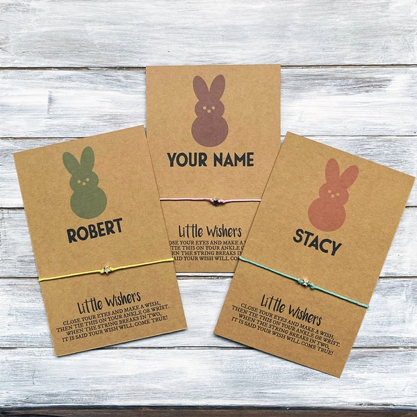 Easter Wish Bracelet - Personalized Bunny - Happy Easter - Customized Easter Card - Personalized Easter Gift - Kids Easter - Easter Basket