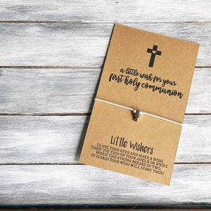 Eerste Heilige Communie - Wens Armband - 1e Communie Cadeau - Kruis Armband - Christelijke Gift - Eerste Heilige Communie Wens - Katholieke Gift