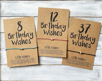 Birthday Wish Bracelet - Personalized Birthday Gift - Customized Birthday Card - Birthday Wishes - Happy Birthday - Bithday Party Favors