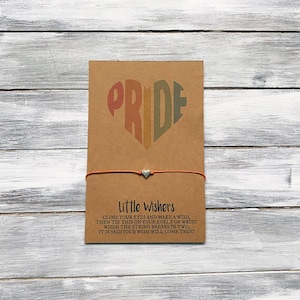 Bracelet Pride Wish - Rainbow Heart - LGBTQ - Gay Pride Bracelet - Pride Jewelry - Bracelet d’amitié - Pride Heart
