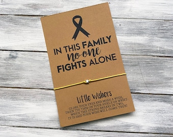 Regalo di supporto per la lotta contro il cancro - In questa famiglia nessuno combatte da solo - Sensibilizzazione sul cancro - Braccialetto dei desideri - Sopravvissuto al cancro - Chemioterapia - Supporto familiare