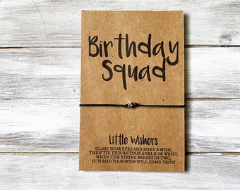 Wish Bracelet - Birthday Squad - Birthday Party Favor - Girls Birthday Party - Kids Birthday Party - Bulk Party Favors - Friendship Bracelet