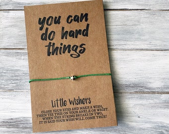 Puedes lograr cosas difíciles - Pulsera de deseos inspiradora - Regalo motivacional - Pulsera de la amistad - Salud mental - Superar la ansiedad