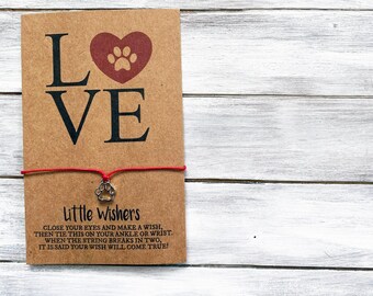 Amor animal - Pulsera de deseos - Mascota de rescate - Pulsera con estampado de patas - Pulsera de adopción de mascotas - Semana de apreciación de la tecnología veterinaria - Regalo veterinario