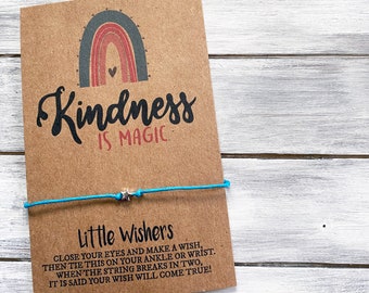 Kindness Is Magic - Rainbow Wish Bracelet - Be Kind - Pulsera de amabilidad - Regalo inspirador - Pulsera de amistad - Regalo motivacional