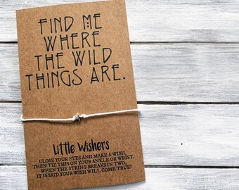 Mom Wish Bracelet - Find Me Where The Wild Things Are - Funny Mothers Day Gift - Mothers Day Card - Babysitter Gift - Funny Gift For Mom