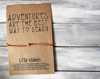 Adventures Are The Best Way To Learn - Wish Bracelet - Adventure Bracelet - Travel Gift - Wanderlust - Travel Wish Bracelet - Traveler