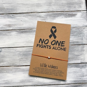 Cancer No One Fights Alone -Cancer Support Gift - Cancer Awareness - Wish Bracelet - Cancer Survivor - Chemo Support - Cancer Encouragement