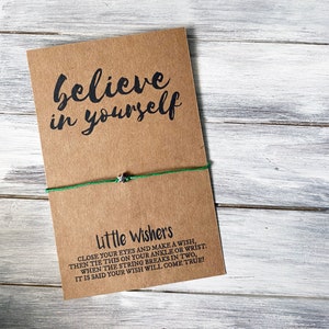 Cree en ti mismo - Pulsera de deseos - Regalo inspirador - Regalo motivacional - Creo en ti - Superar la depresión - Superar la ansiedad