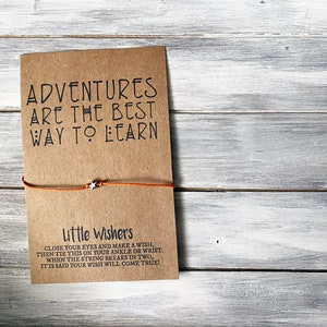 Las aventuras son la mejor manera de aprender - Pulsera de deseos - Pulsera de aventura - Regalo de viaje - Wanderlust - Pulsera de deseos de viaje - Viajero