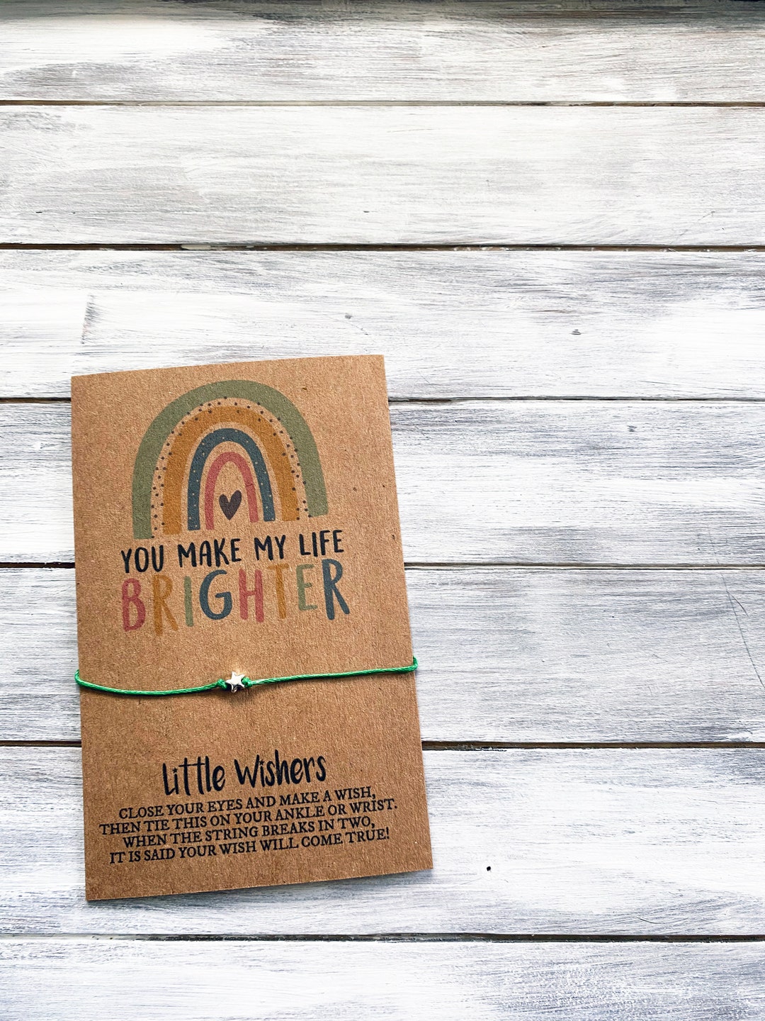 Rainbow Wish Bracelet - You Make My Life Brighter - Inspirational ...