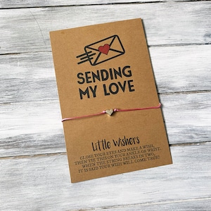 Envoyer mon amour - Longue distance Valentine - Saint-Valentin - Bracelet Souhait - Relation longue distance - Galentine’s Day - Cadeau d’amitié