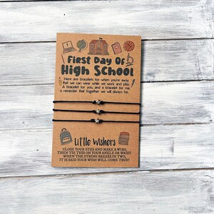 First Day of High School Bracelets - School Anxiety - Mommy & Me Bracelets - Wish Bracelets - Back to School - Teen Separation Anxiety