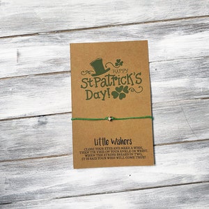 St. Patrick&#39;s Day Wish Bracelet - Happy St. Patrick&#39;s Day - Kids St. Patrick&#39;s Day Gift - Good Luck Bracelet - Friendship - St. Paddy&#39;s Day