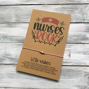 Nurses Rock - Nurse Gift - Verpleegkunde Student - Nurse Life - Nurse Wish Armband - Nurse Appreciation Gift - Nursing School Graduate - RN Gift