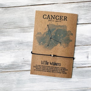 Cancer Wish Bracelet - Cancer Constellation - Verjaardagscadeau - juni verjaardag - juli verjaardag - astrologie - Sterrenbeeld - Verjaardagswens