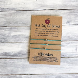 First Day of School Bracelets - Mommy & Me Bracelets - Wish Bracelets - Back to School - Kids Separation Anxiety - Kindergarten - Preschool