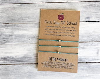 First Day of School Bracelets - Mommy & Me Bracelets - Wish Bracelets - Back to School - Kids Separation Anxiety - Kindergarten - Preschool