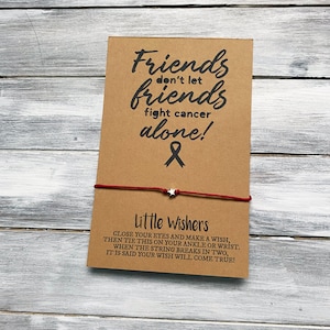 Regalo de apoyo al cáncer - Los amigos no dejan que los amigos luchen solos contra el cáncer - Concienciación sobre el cáncer - Pulsera de amistad - Fomento del cáncer