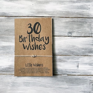 30.Geburtstag - Wunsch Armband - 30 Geburtstags-Wünsche - 30.Geburtstags-Karte - Meilenstein-Geburtstag - 30.Geburtstag-Gastgeschenk - Dirty Thirty