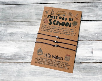 First Day of School Bracelets - Mommy & Me Bracelets - Wish Bracelets - Back to School - Kids Separation Anxiety - Kindergarten - Pre-K
