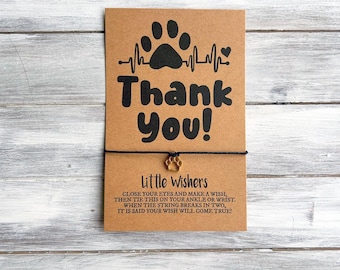 Agradecimiento al veterinario - Pulsera de los deseos - Regalo para técnicos veterinarios - Veterinaria - Semana de agradecimiento a los técnicos veterinarios - Recepción veterinaria - Rescate de animales