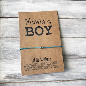 Mama&#39;s Boy - Mamas Boy Wish Bracelet - Mother/Son - Son Gift - Friendship Bracelet - Gift For Son
