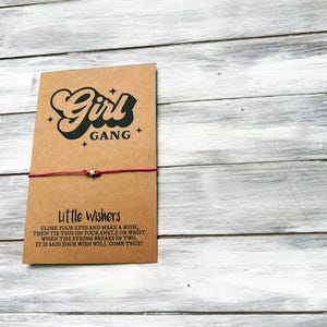 Pulsera de la amistad de Girl Gang, pulsera de los deseos, regalo para una noche de chicas, pulseras para mejores amigas, regalo de fiesta, pulsera de Girl Gang