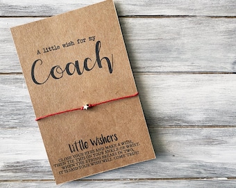 Coach Wish Bracelet -  Coach Appreciation Gift - A Little Wish For My Coach - Coach Gift - Coach Card - Cheer Coach - Softball Coach