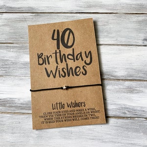 40.Geburtstag - Wunsch Armband - 40 Geburtstags-Wünsche - 40.Geburtstags-Karte - Meilenstein-Geburtstag - 40.Geburtstag-Gastgeschenk - alles Gute zum Geburtstag