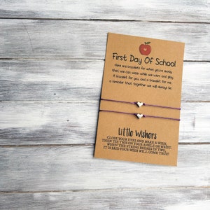 First Day Of School Bracelet Set - Kids Separation Anxiety - Security Bracelets - Security Bracelets - Kindergarten - Preschool - Pre K