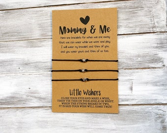 Mommy & Me Bracelets - Kids Separation Anxiety - Multiple Children - Wish Bracelet - Security Bracelet Set - Comfort Bracelet - Deployment