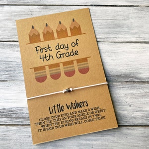 Wish Bracelet - First Day Of School - First Day of 4th Grade - Class Gift - New School Year - Back To School - Student Gift - 4th Grader