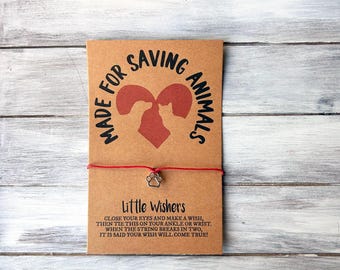 Hecho para salvar animales - Pulsera de los deseos - Regalo para técnicos veterinarios - Veterinaria - Semana de agradecimiento a los técnicos veterinarios - Recepción veterinaria - Rescate de animales