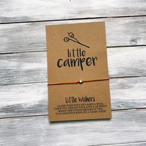 Camper Pequeño - Pulsera de deseo - Pulsera de campamento - Niños camping - Favor de fiesta - Recuerdos de verano - Al aire libre - Regalo de viaje - Campamento de verano