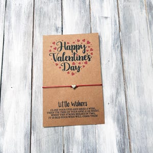 Bracelet de vœux pour la Saint-Valentin - Je t'aime - Saint-Valentin - Saint-Valentin pour enfant - Bracelet de l'amitié - Saint-Valentin - Carte de la Saint-Valentin