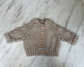 Beige Cable Design Cardigan