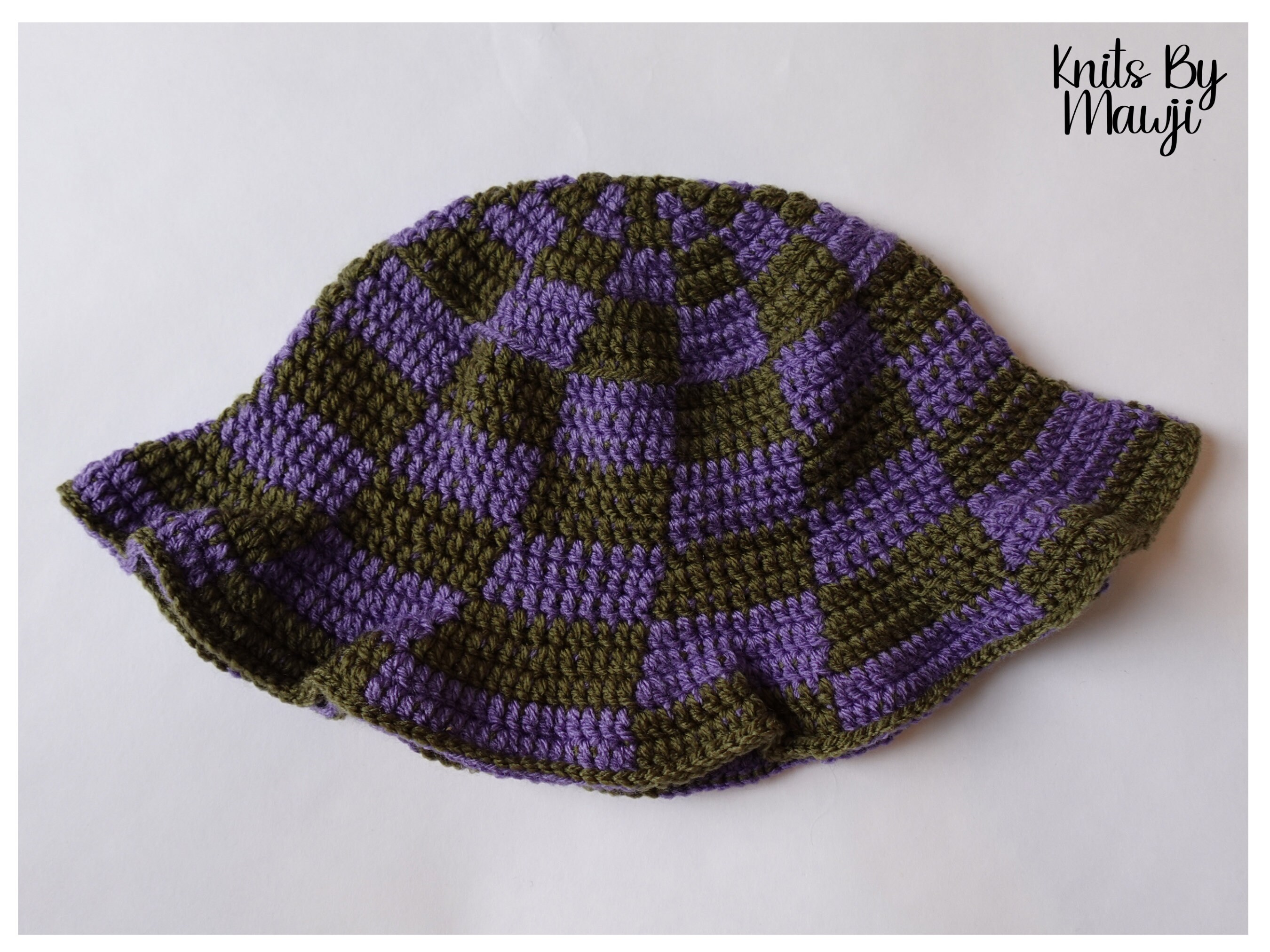Checkered Bucket Hat With Wavy Rim - Etsy display picture 3