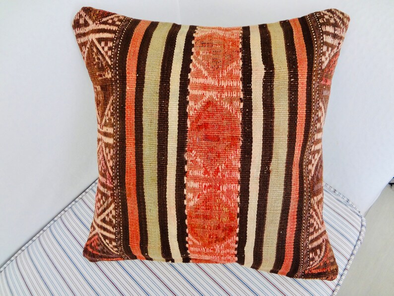 Rug Pillow Case Rug Cushion Case Turkish Kilim Pillow Rug Cover Kilim Cushion Cover 20\u00d720 Kilim Cushion Case L136 Kilim Pillow Cover