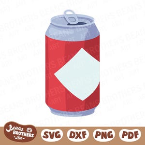 Soda Can SVG, Layered Beer Can Vector, Aluminum Can Tab, Pop Top Beverage Bundle + PNG DXF Cricut Cut Files Canva Clipart